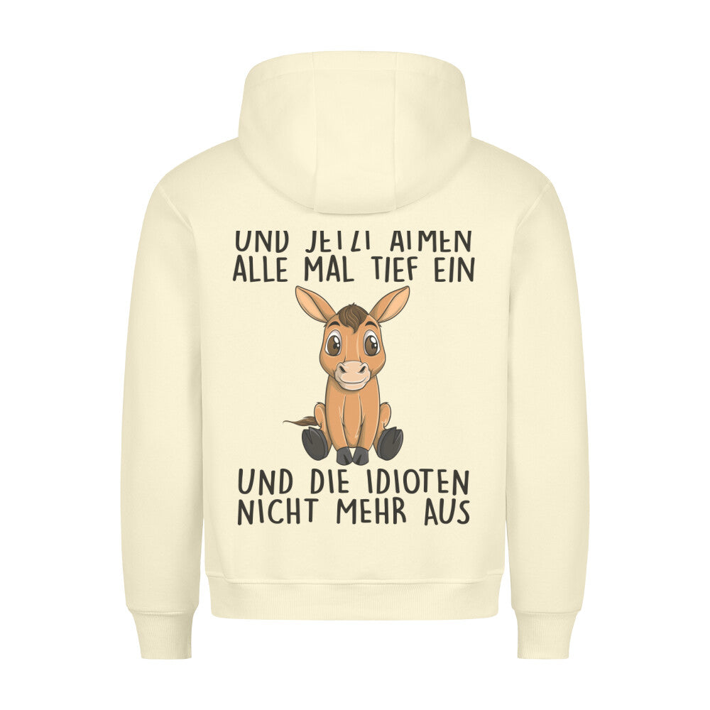 Einatmen Pferd - Hoodie Unisex Rückendruck