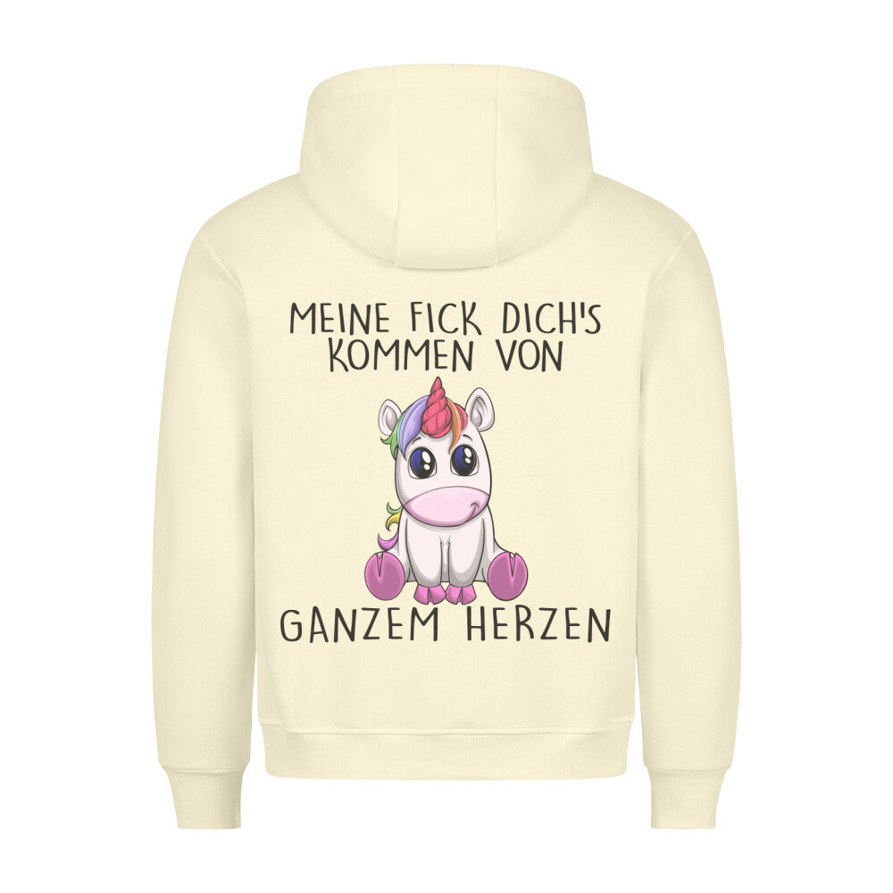 Herzen Einhorn - Hoodie Unisex Rückendruck