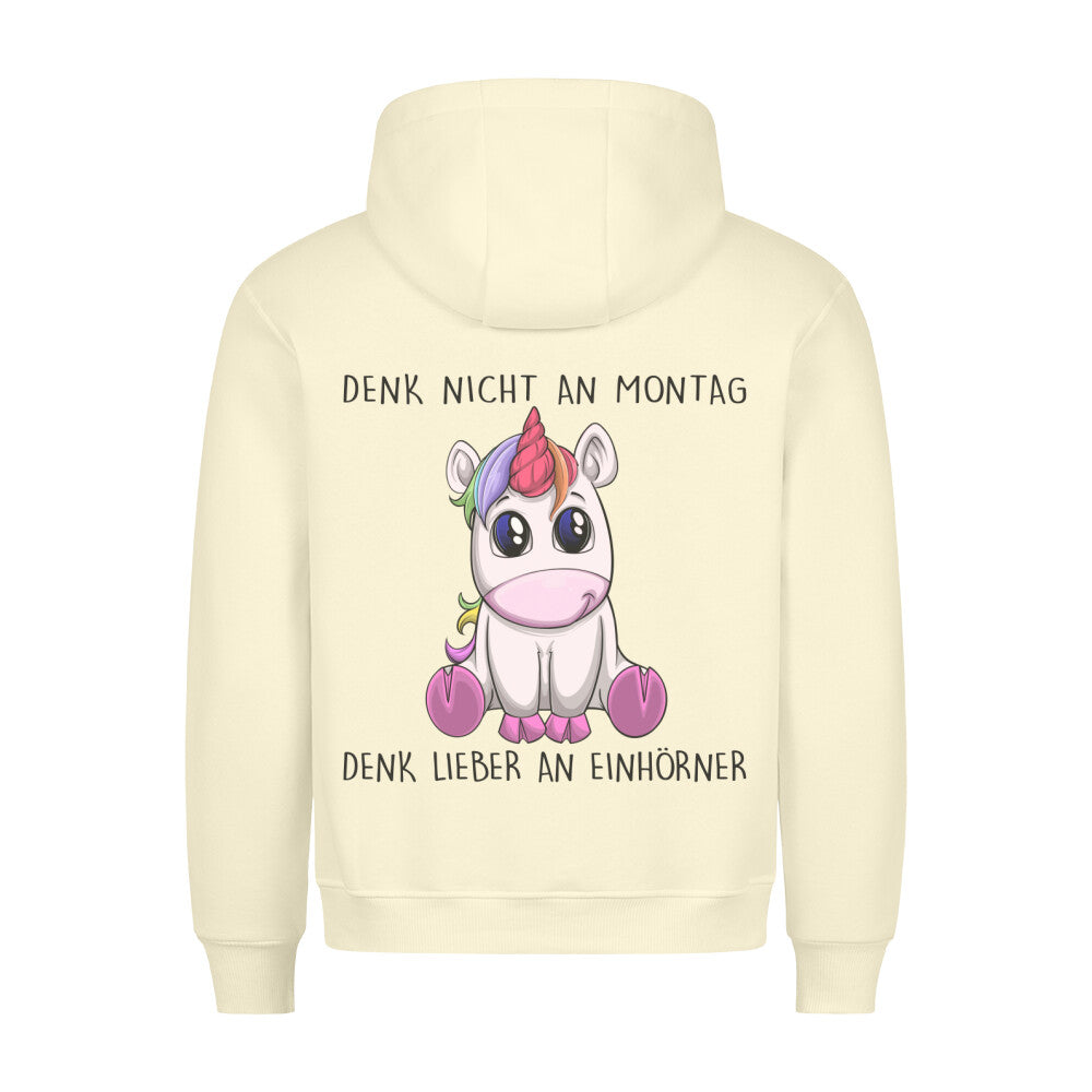 Montag Einhorn - Hoodie Unisex Rückendruck