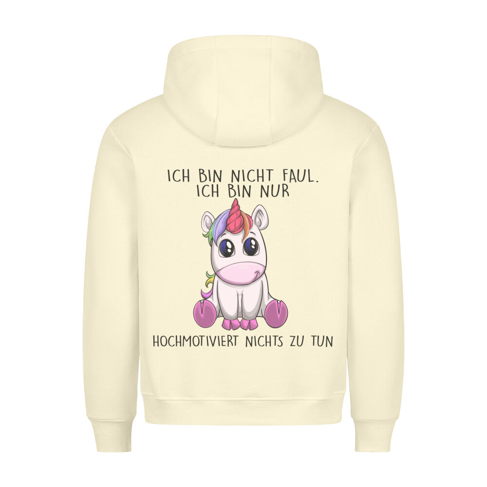 Hochmotiviert Einhorn - Hoodie Unisex Rückendruck