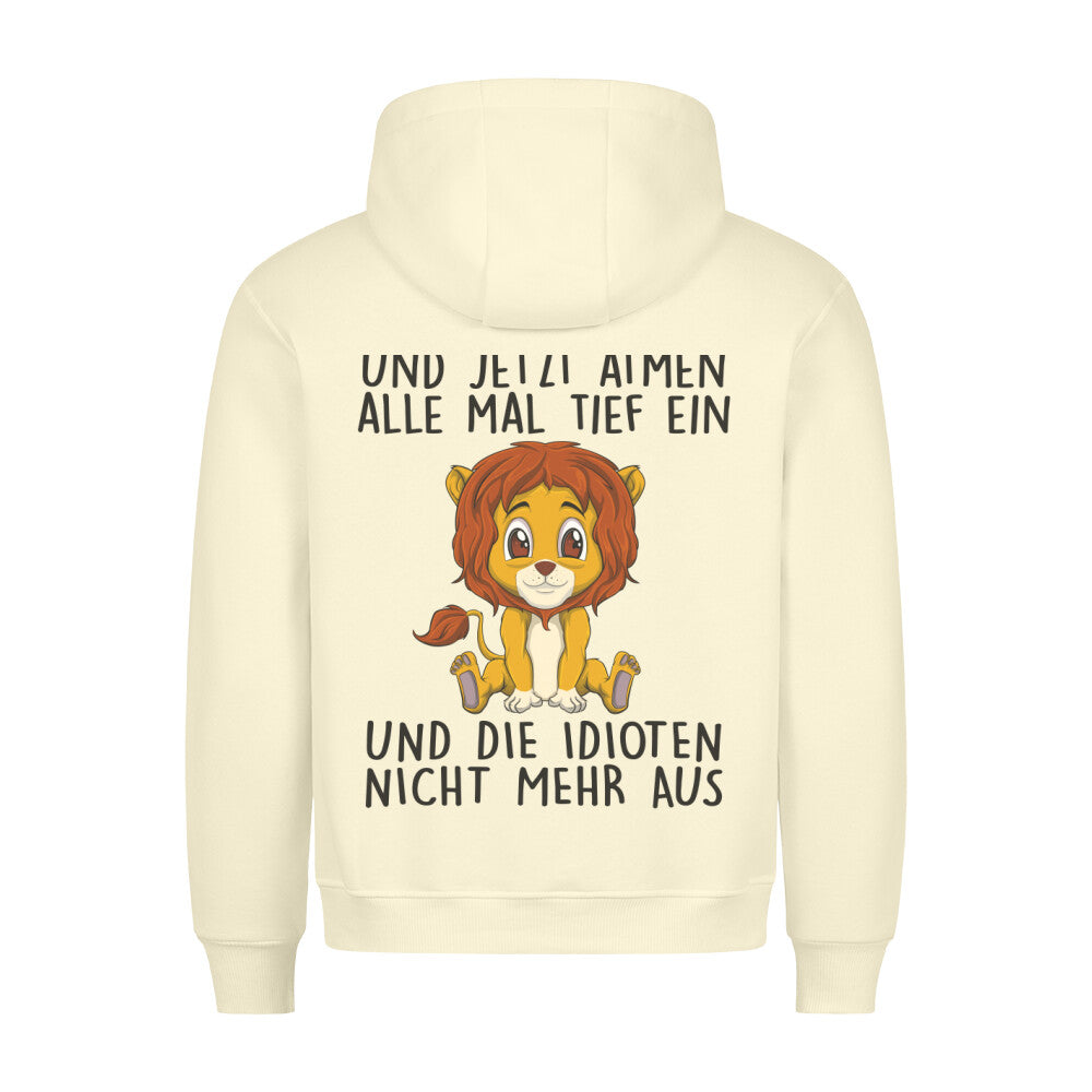 Einatmen Löwe - Hoodie Unisex Rückendruck