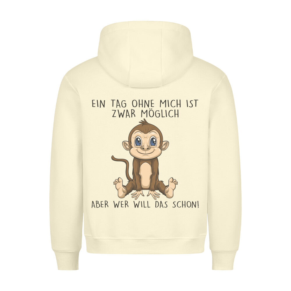 Ohne Mich Affe - Hoodie Unisex Rückendruck