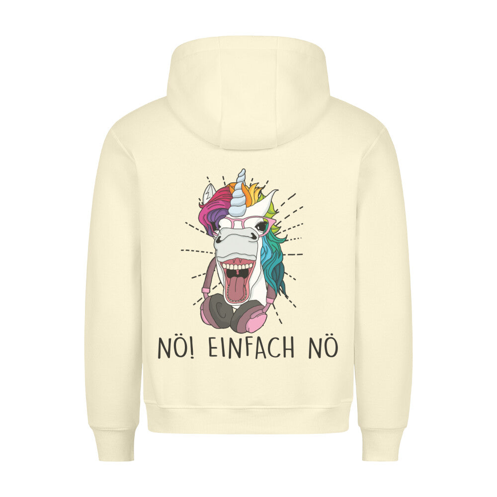 Nö! Hipster Einhorn - Hoodie Unisex Rückendruck