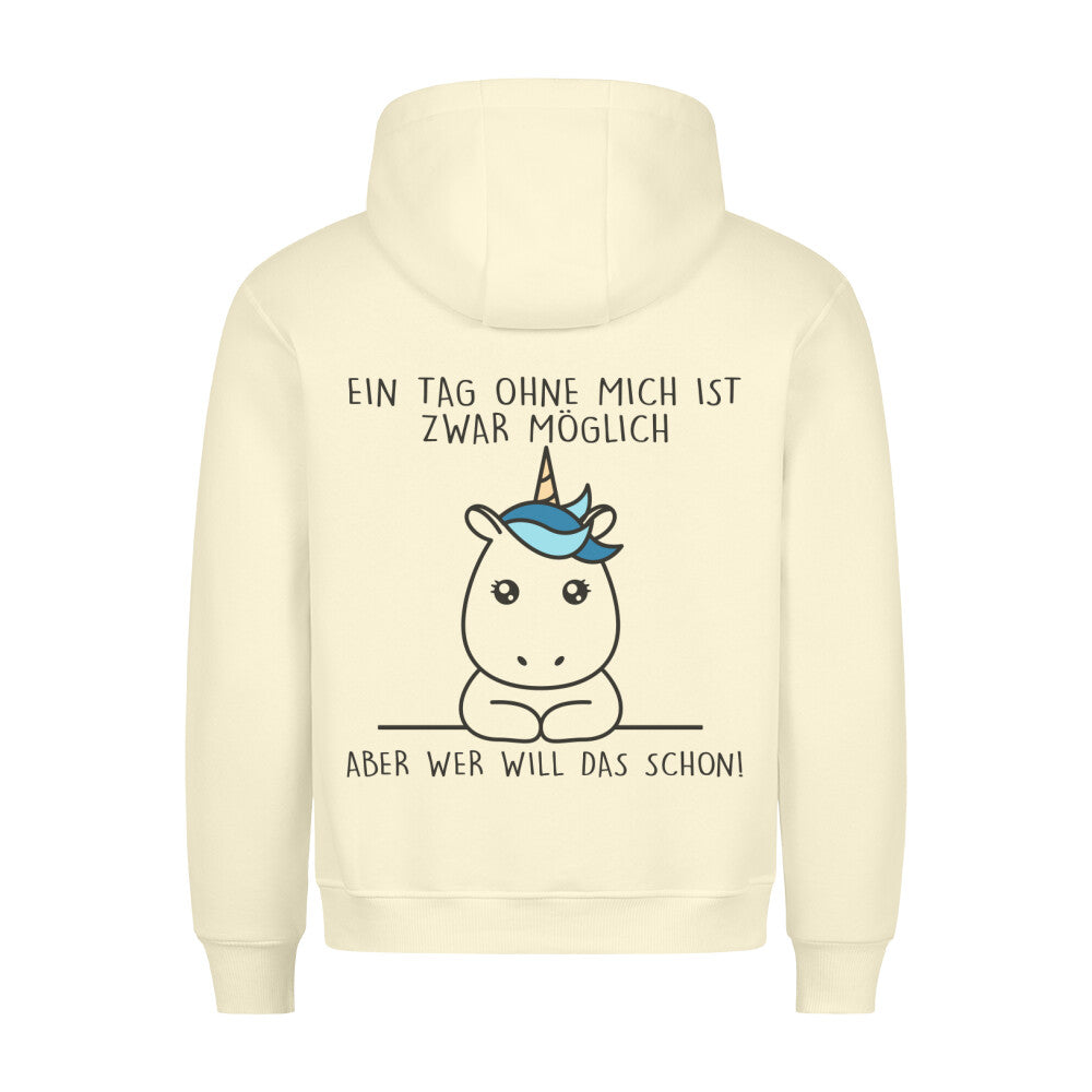 Ohne Mich Simple Einhorn - Hoodie Unisex Rückendruck