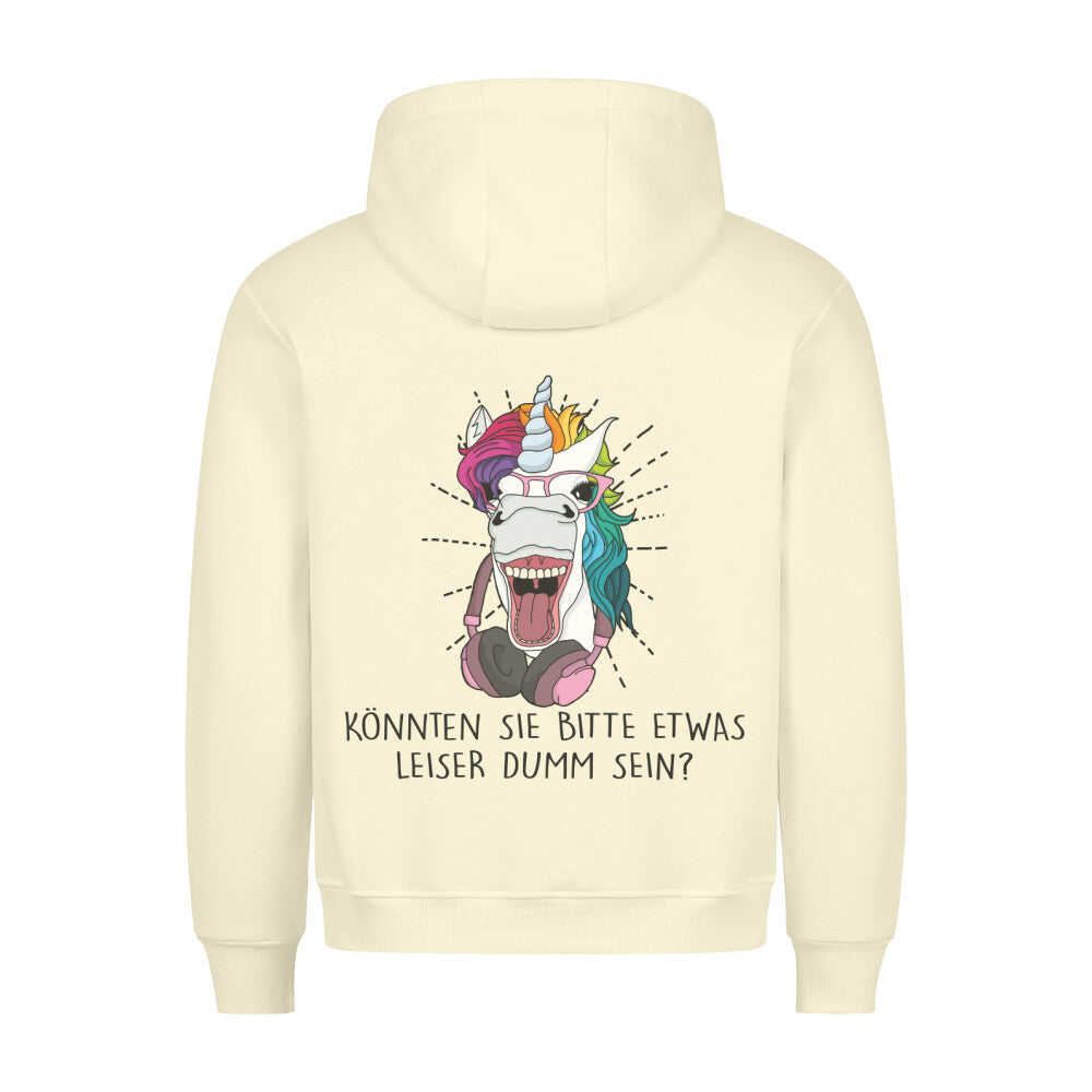 Leise Hipster Einhorn - Hoodie Unisex Rückendruck