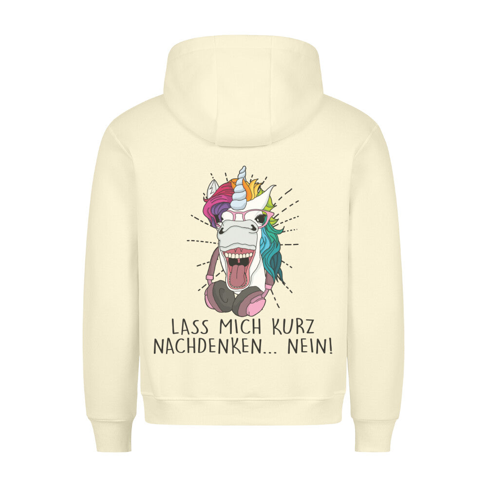 Nachdenken Hipster Einhorn - Hoodie Unisex Rückendruck