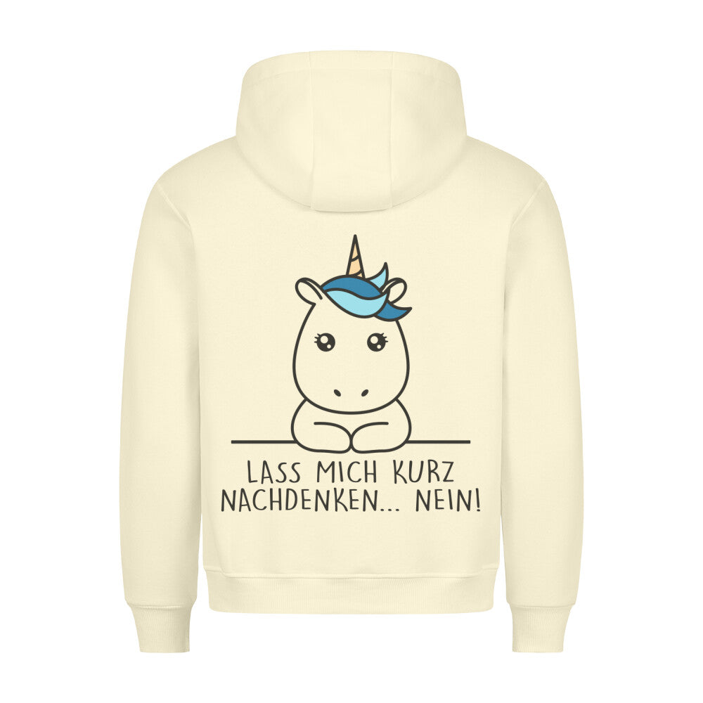 Nachdenken Simple Einhorn - Hoodie Unisex Rückendruck