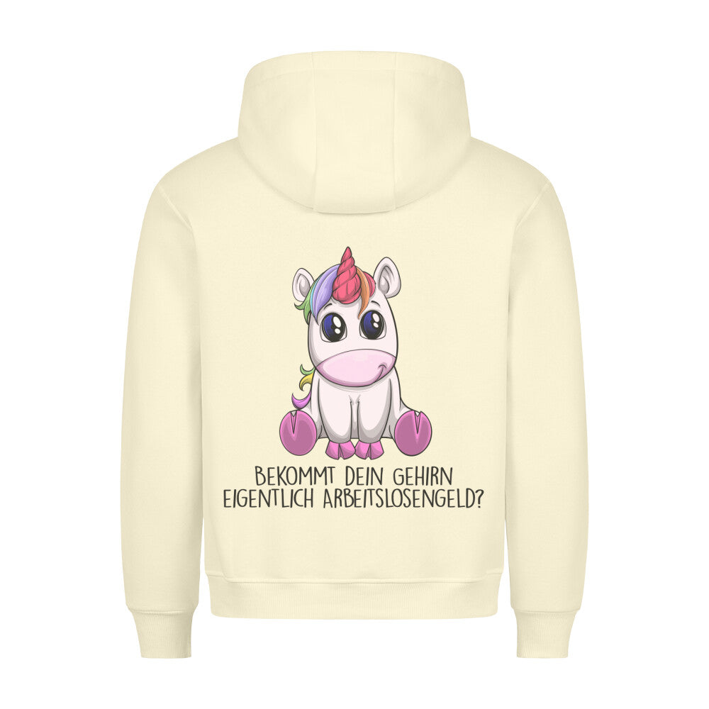 Arbeitslosengeld Einhorn - Hoodie Unisex Rückendruck