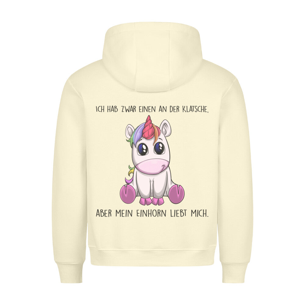 Klatsche Einhorn - Hoodie Unisex Rückendruck
