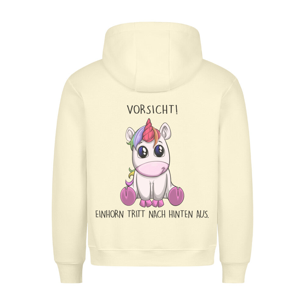 Vorsicht! Einhorn - Hoodie Unisex Rückendruck