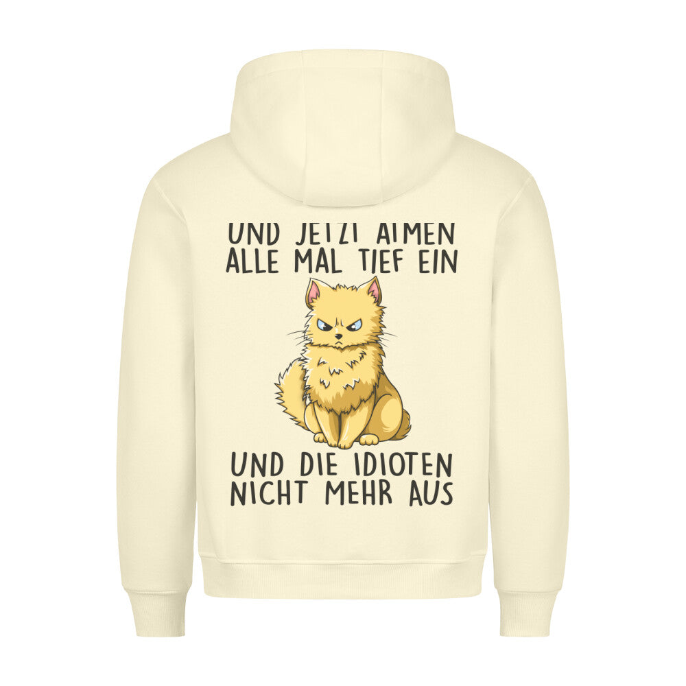 Einatmen Katze - Hoodie Unisex Rückendruck