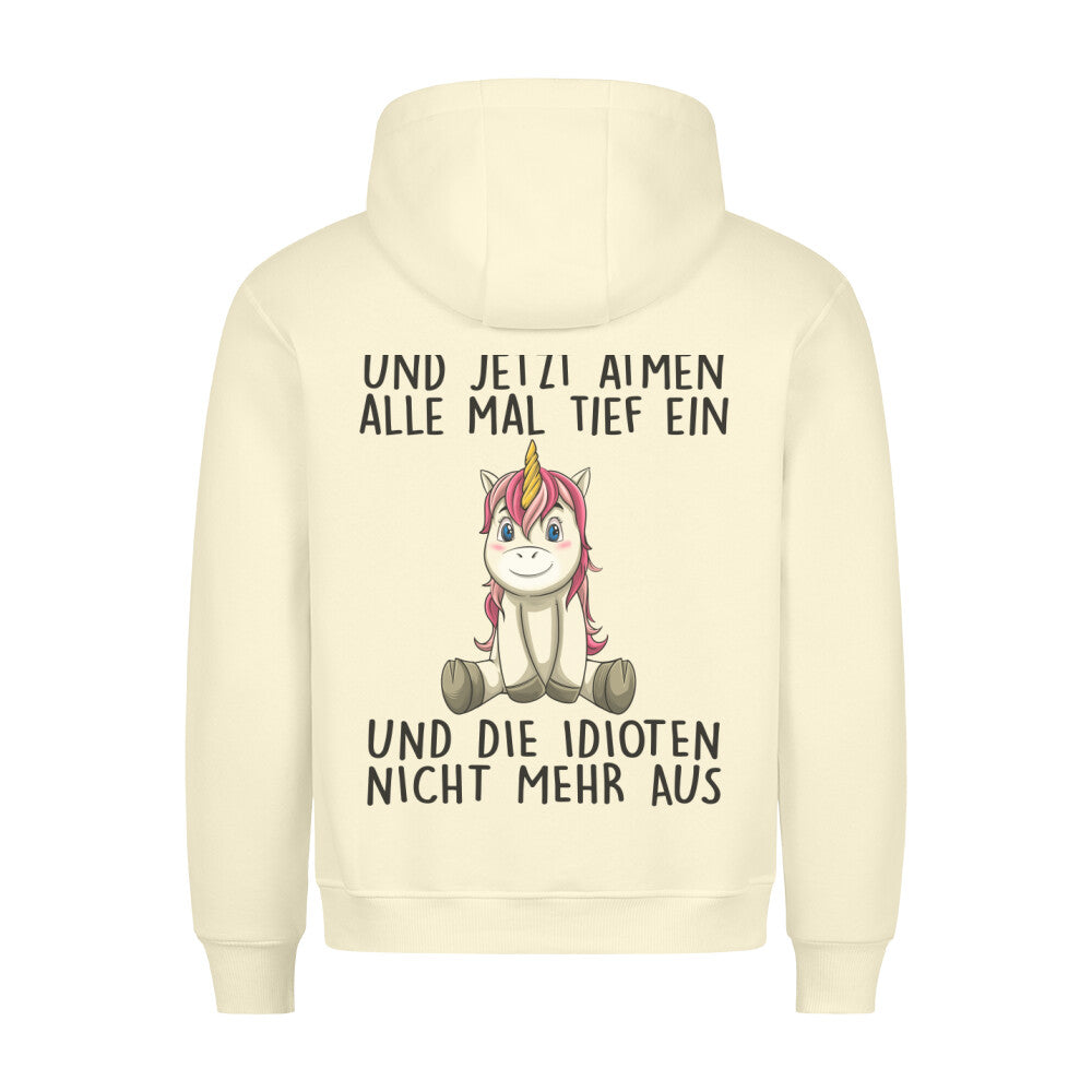 Einatmen Einhorn 3 - Hoodie Unisex Rückendruck