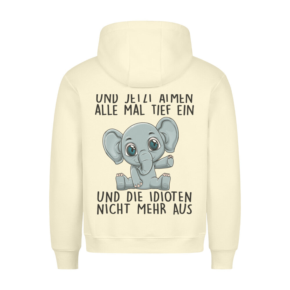 Einatmen Baby Elefant - Hoodie Unisex Rückendruck