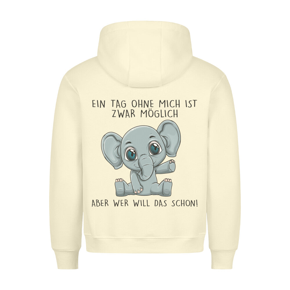 Ohne Mich Baby Elefant - Hoodie Unisex Rückendruck