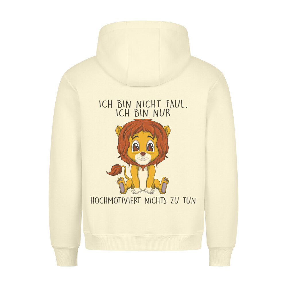 Hochmotiviert Löwe - Hoodie Unisex Rückendruck