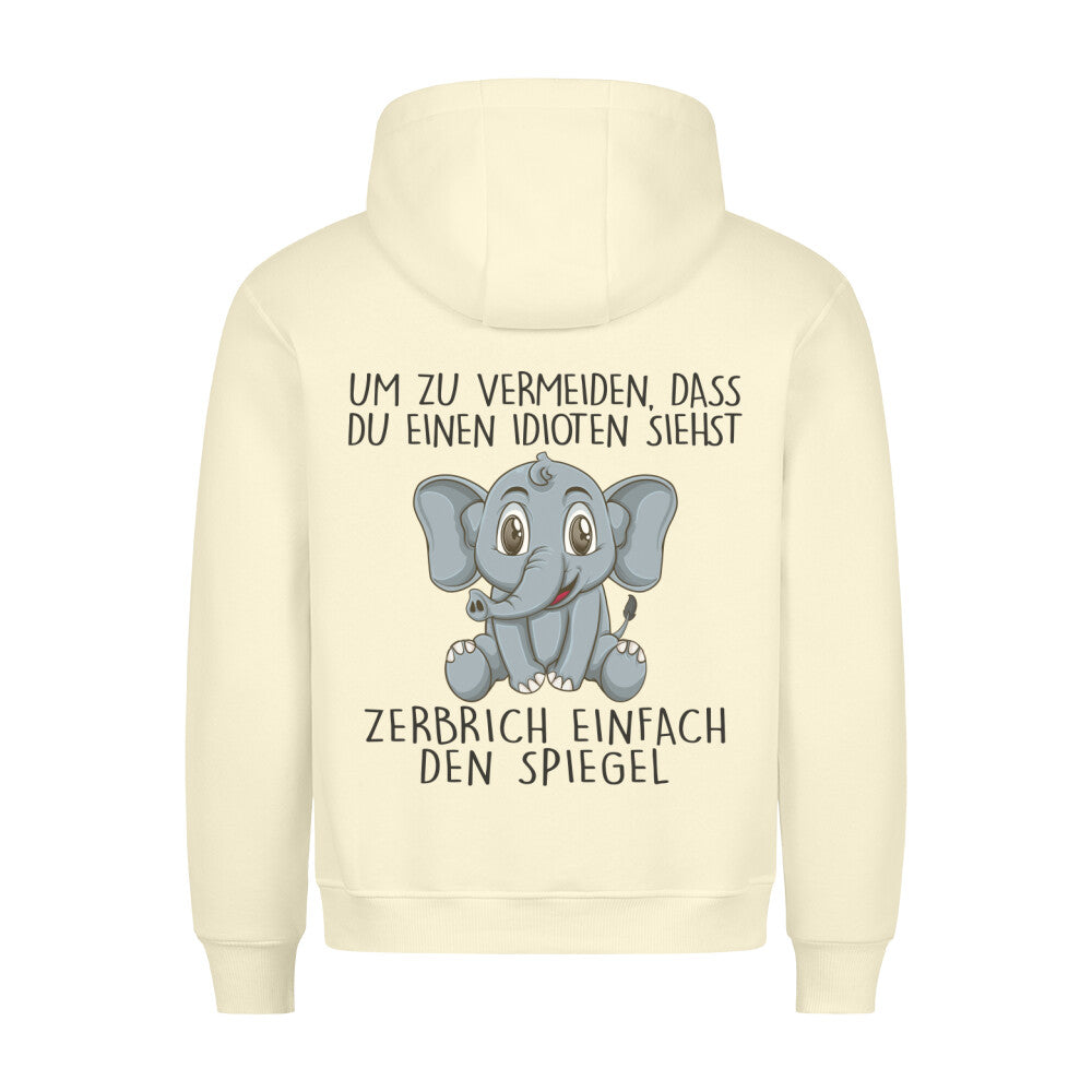 Spiegel Elefant - Hoodie Unisex Rückendruck