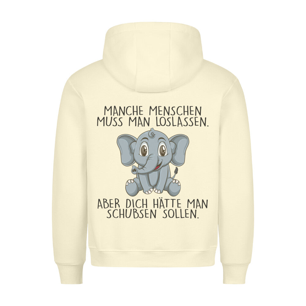 Loslassen Elefant - Hoodie Unisex Rückendruck