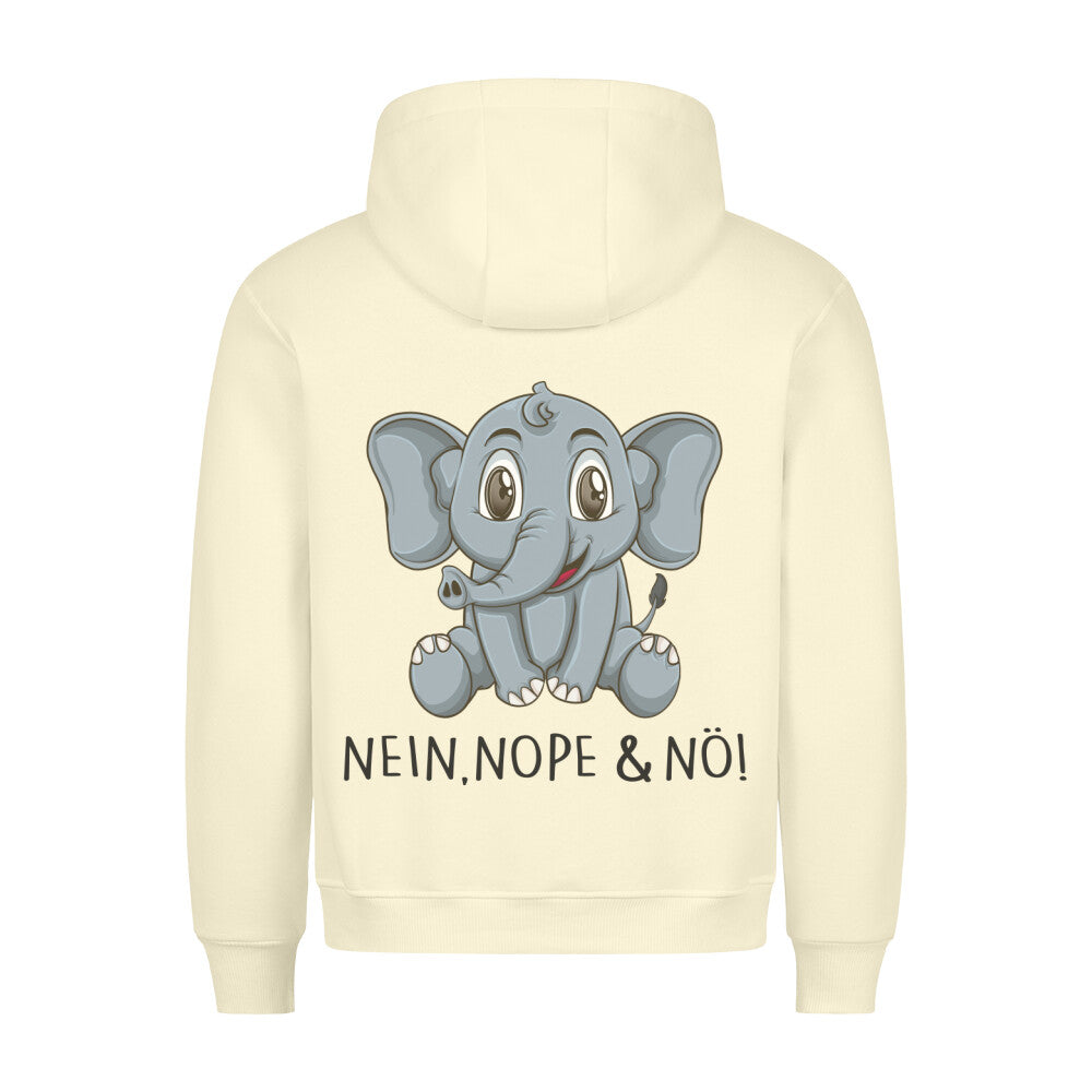 Nein Nope Nö! Elefant - Hoodie Unisex Rückendruck