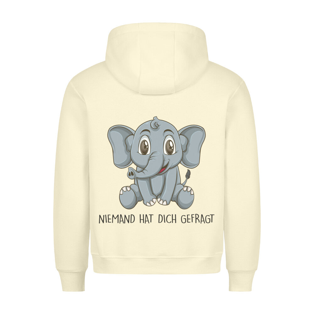 Gefragt Elefant - Hoodie Unisex Rückendruck