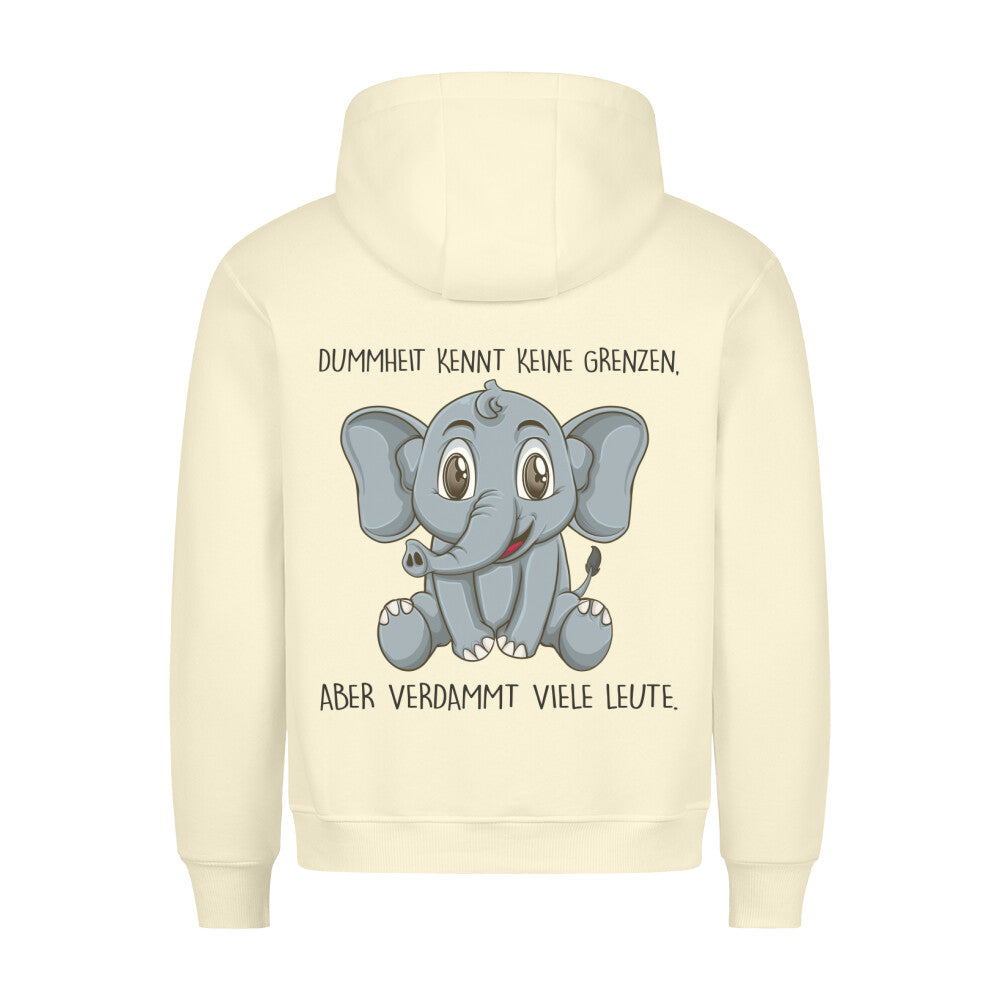 Dummheit Elefant - Hoodie Unisex Rückendruck