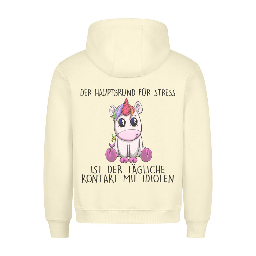 Stress Einhorn - Hoodie Unisex Rückendruck