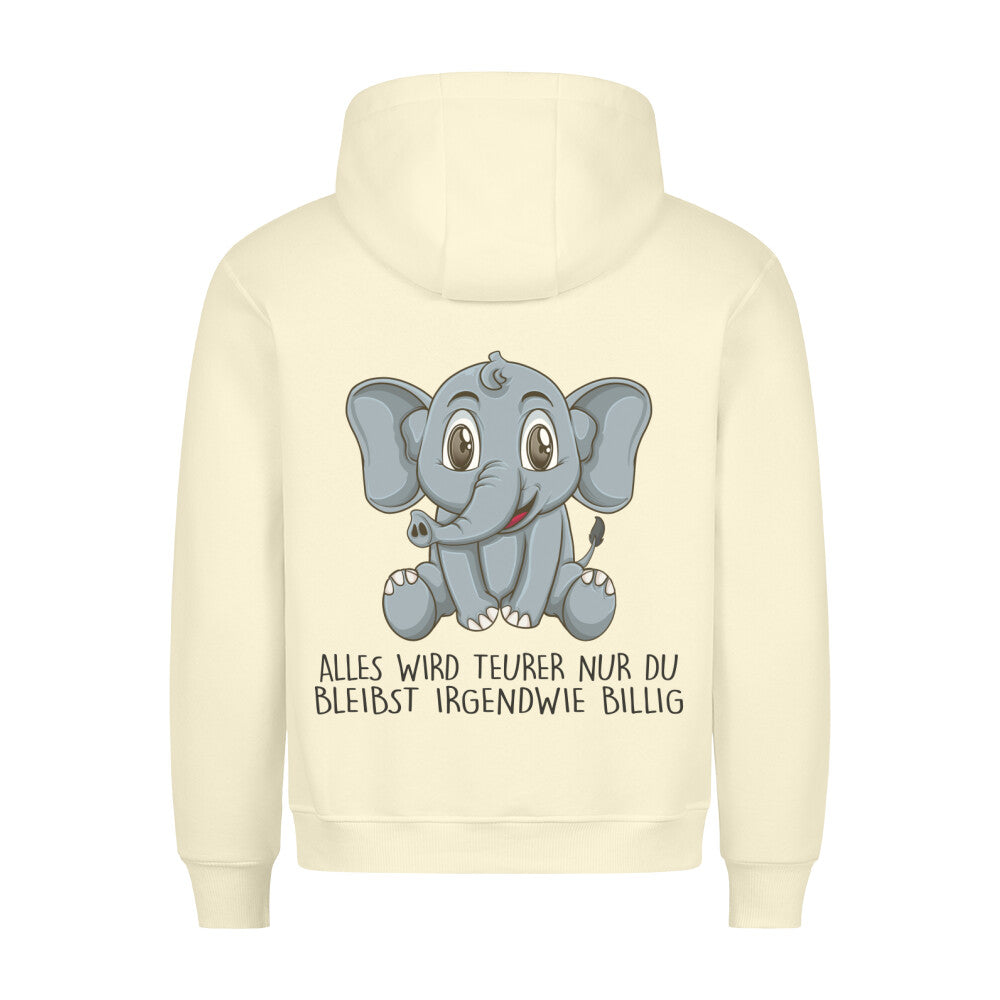 Billig Elefant - Hoodie Unisex Rückendruck