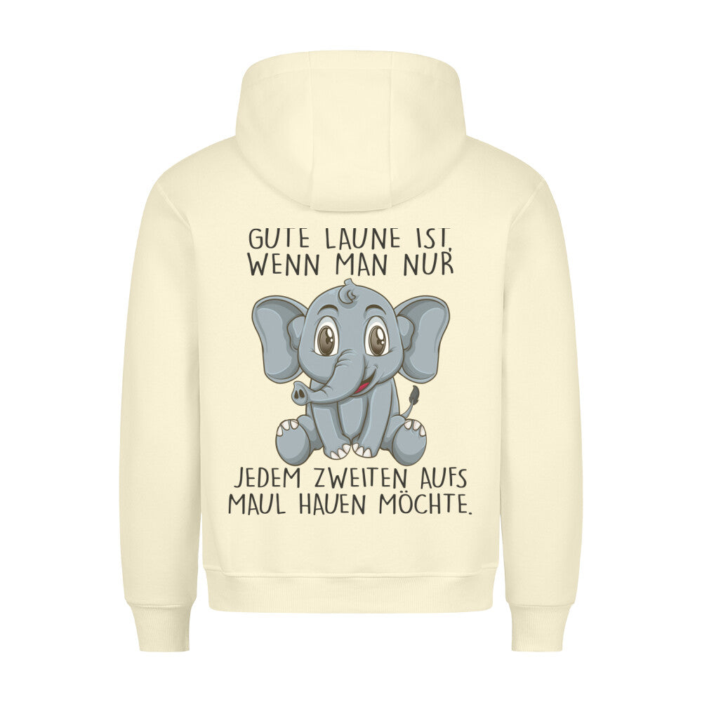 Gute Laune Elefant - Hoodie Unisex Rückendruck