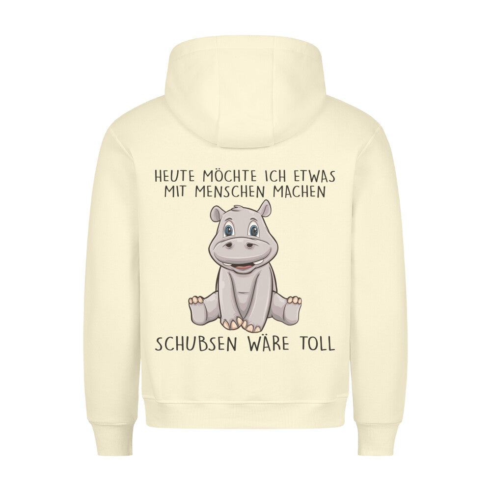 Schubsen Hippo - Hoodie Unisex Rückendruck