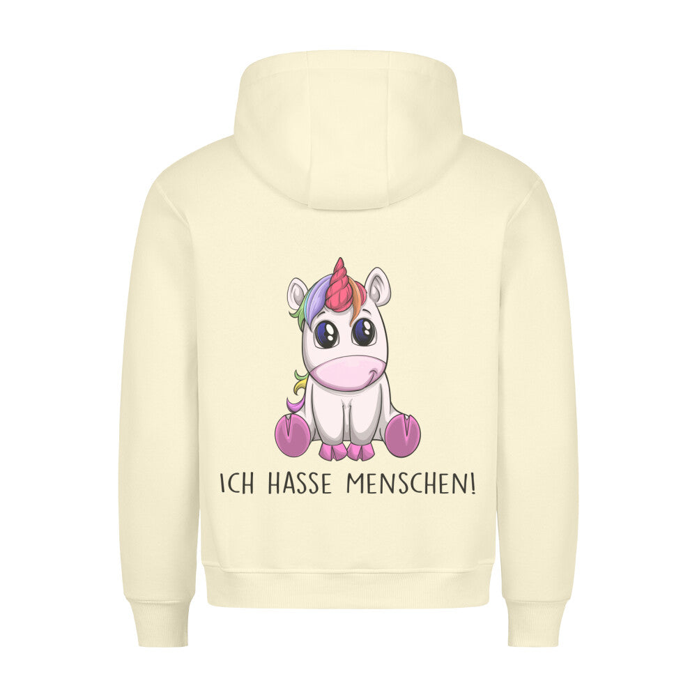 Menschenliebe Einhorn - Hoodie Unisex Rückendruck