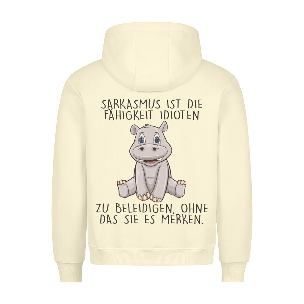 Sarkasmus Hippo - Hoodie Unisex Rückendruck