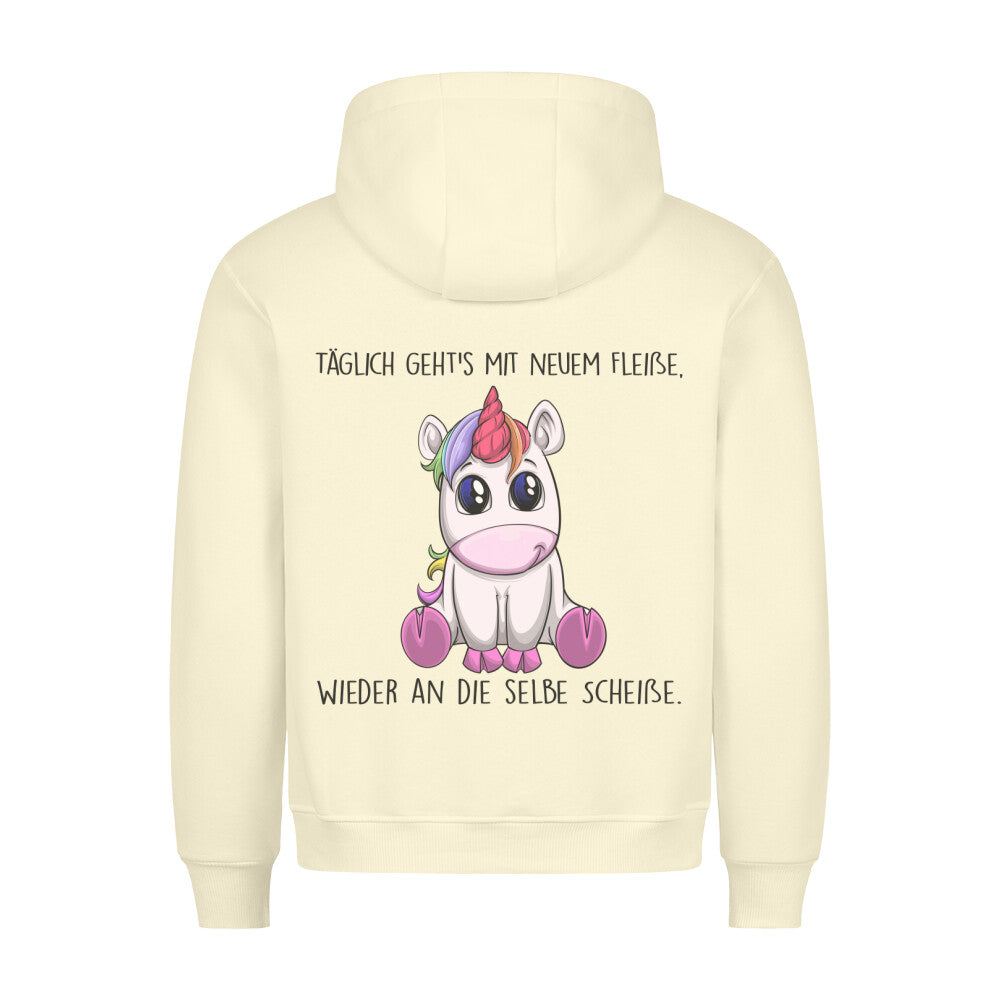 Fleißig Einhorn - Hoodie Unisex Rückendruck