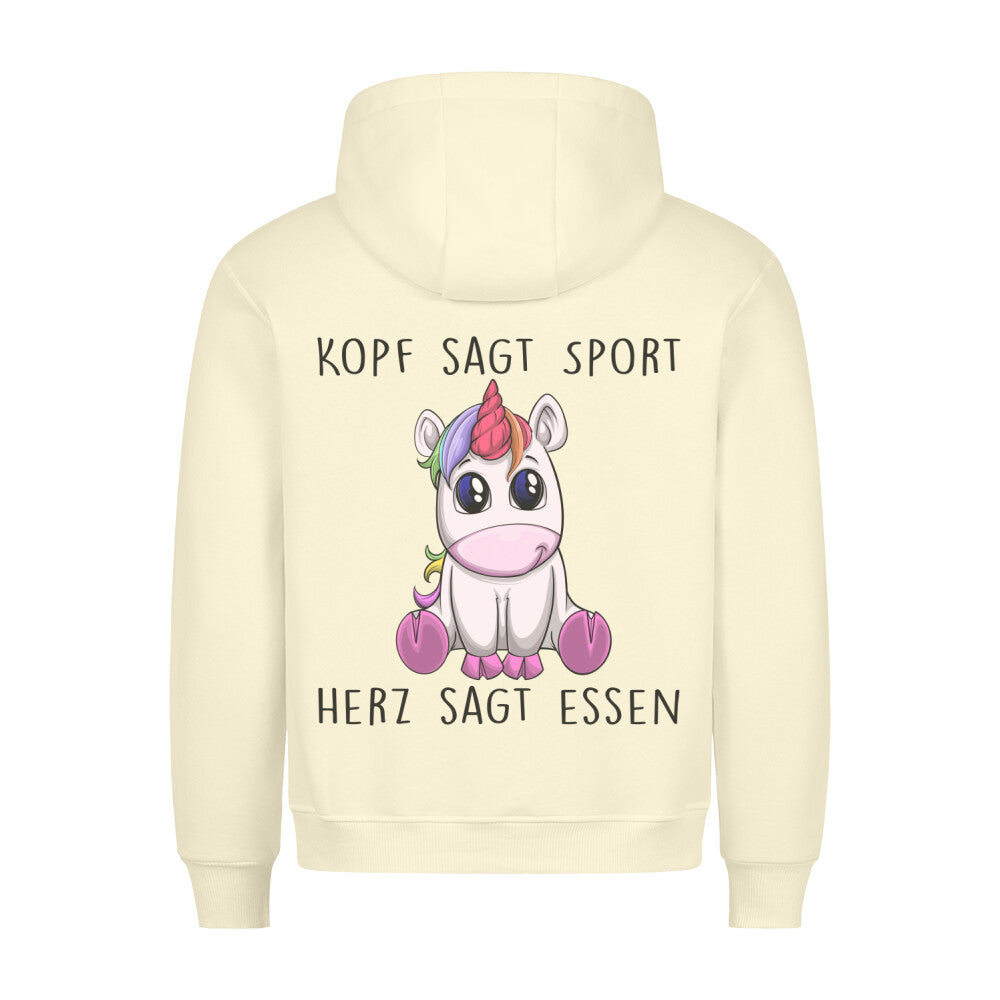 Essen Einhorn - Hoodie Unisex Rückendruck