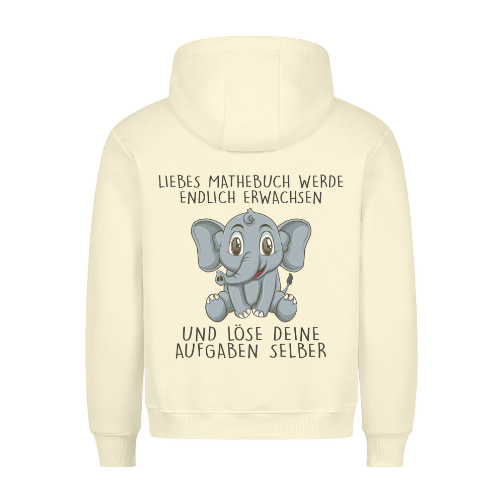 Mathebuch Elefant - Hoodie Unisex Rückendruck
