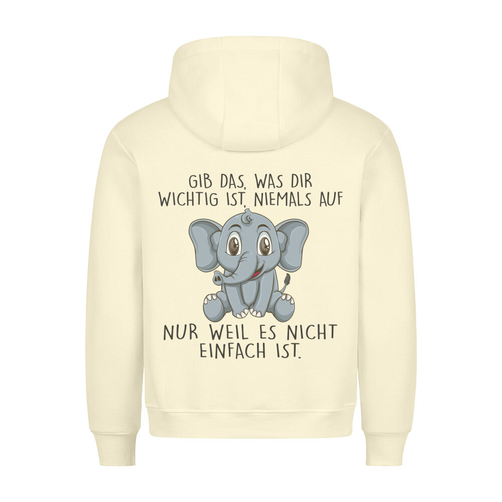 Wichtig Elefant - Hoodie Unisex Rückendruck