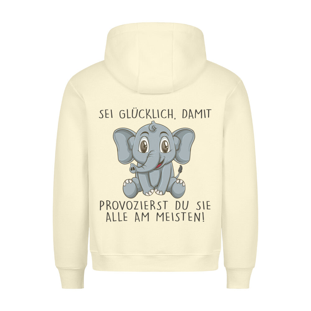 Glücklich Elefant - Hoodie Unisex Rückendruck