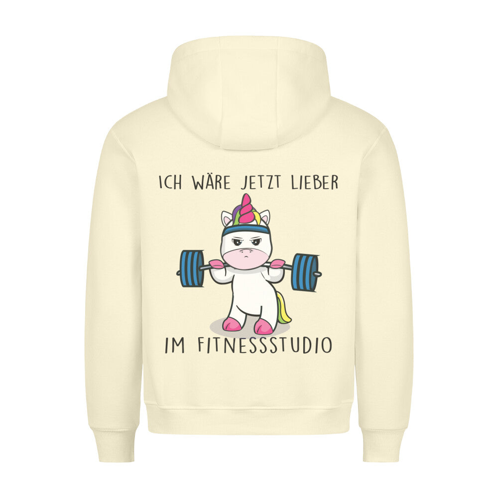 Fitnessstudio Cute Einhorn - Hoodie Unisex Rückendruck