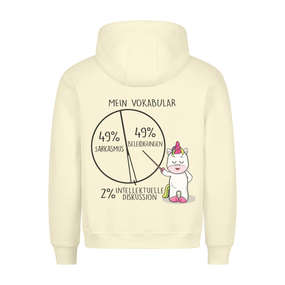 Vokabular Cute Einhorn - Hoodie Unisex Rückendruck