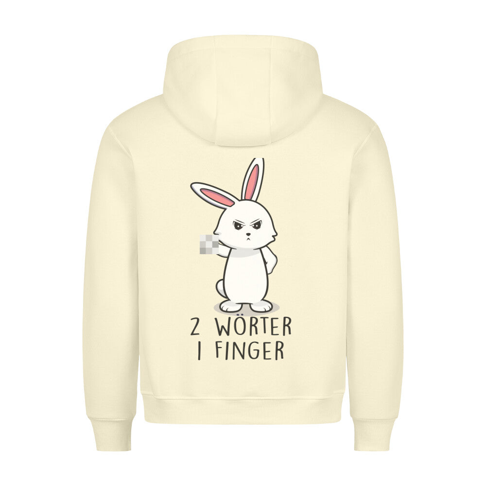 Zwei Wörter Bunny - Hoodie Unisex Rückendruck