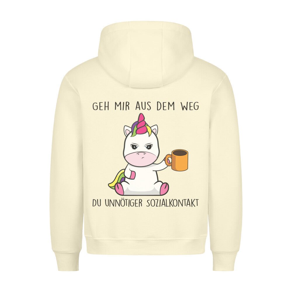 Sozialkontakt Cute Einhorn - Hoodie Unisex Rückendruck