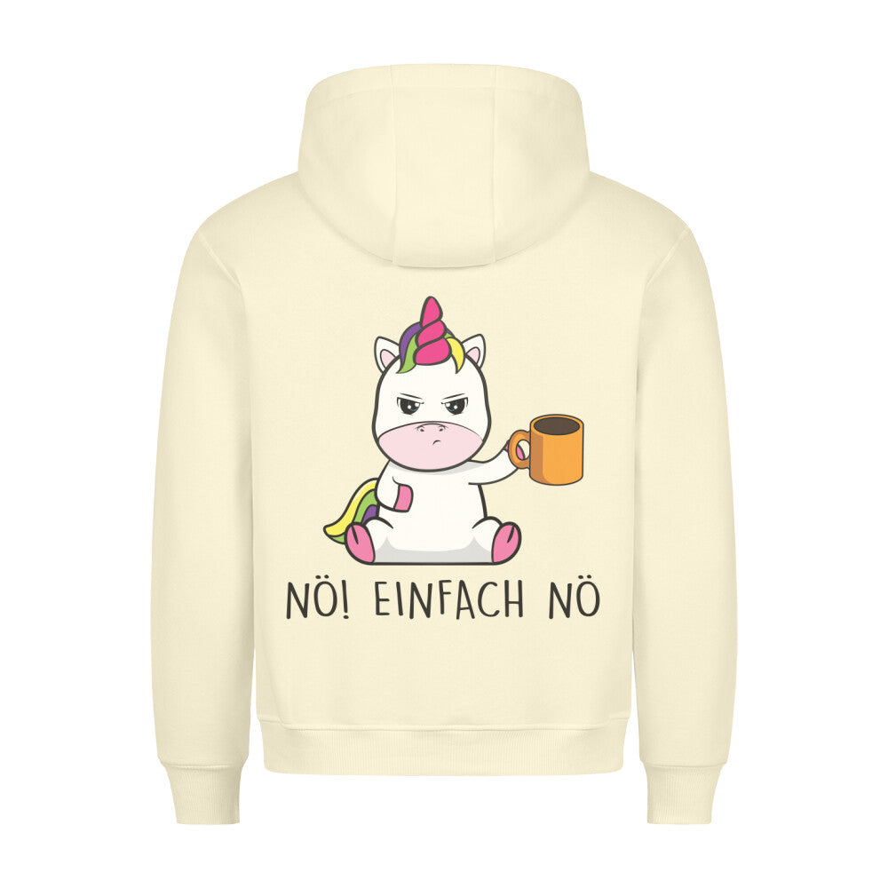 Nö! Cute Einhorn Kaffee - Hoodie Unisex Rückendruck