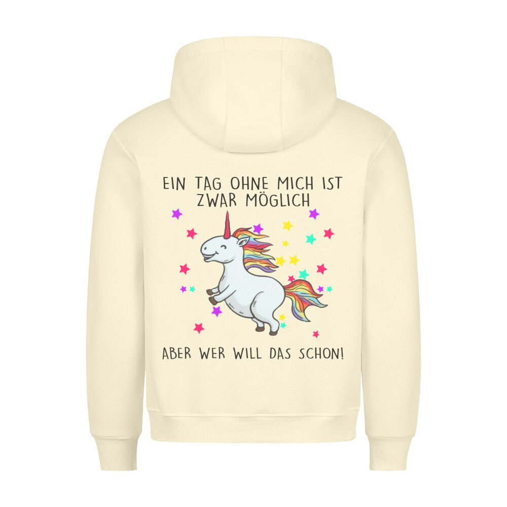 Ohne Mich Glitzer Einhorn - Hoodie Unisex Rückendruck