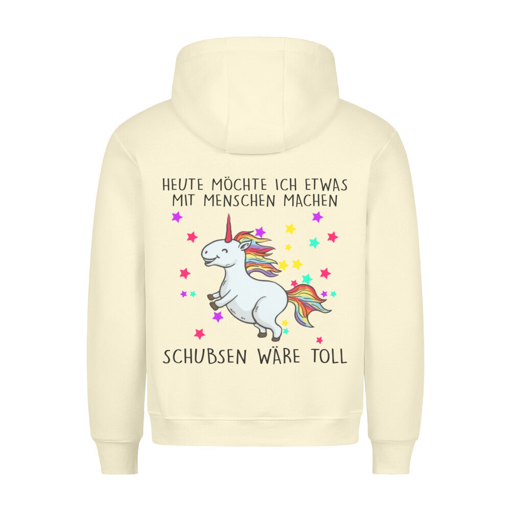 Schubsen Glitzer Einhorn - Hoodie Unisex Rückendruck