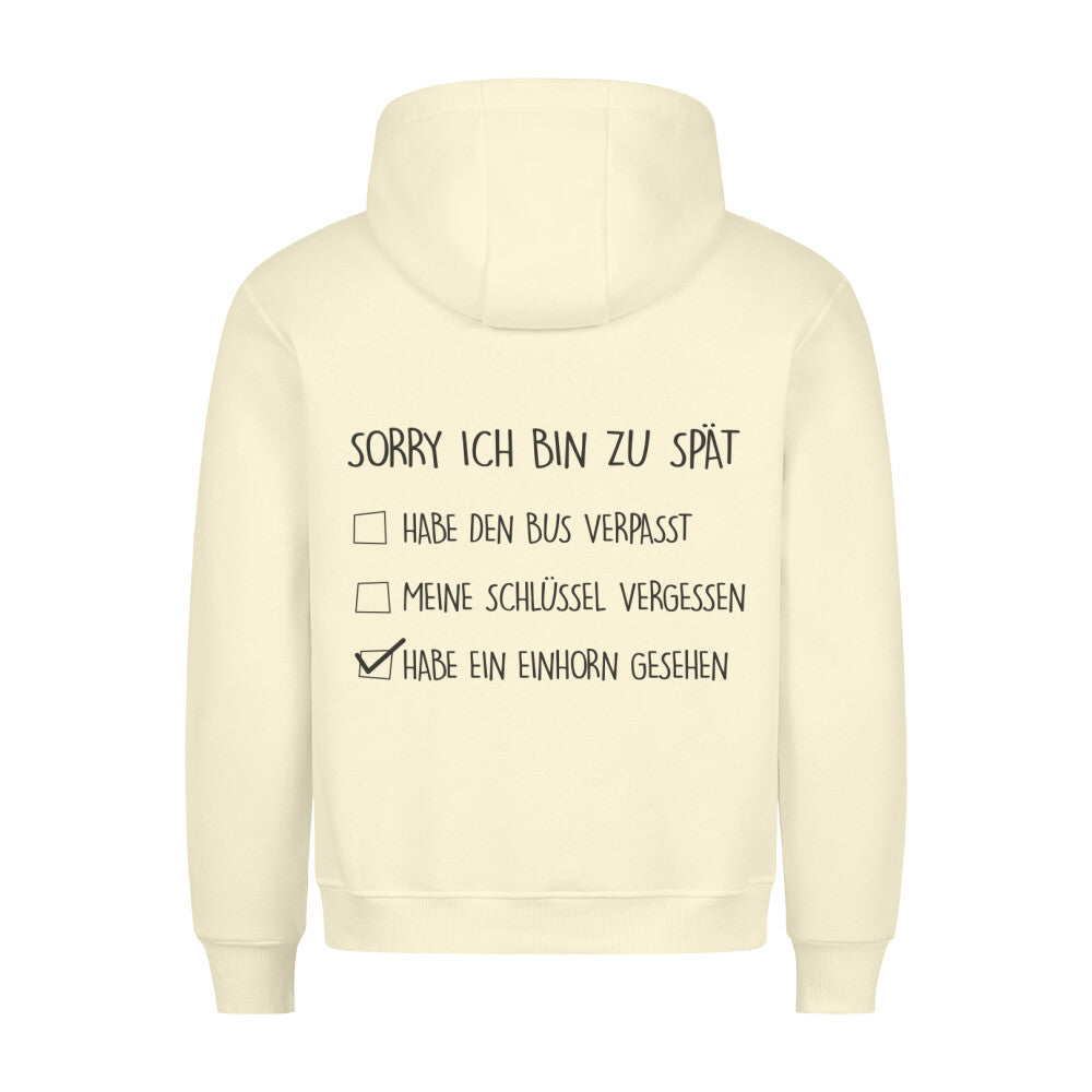 Bin zu spät - Hoodie Unisex Rückendruck