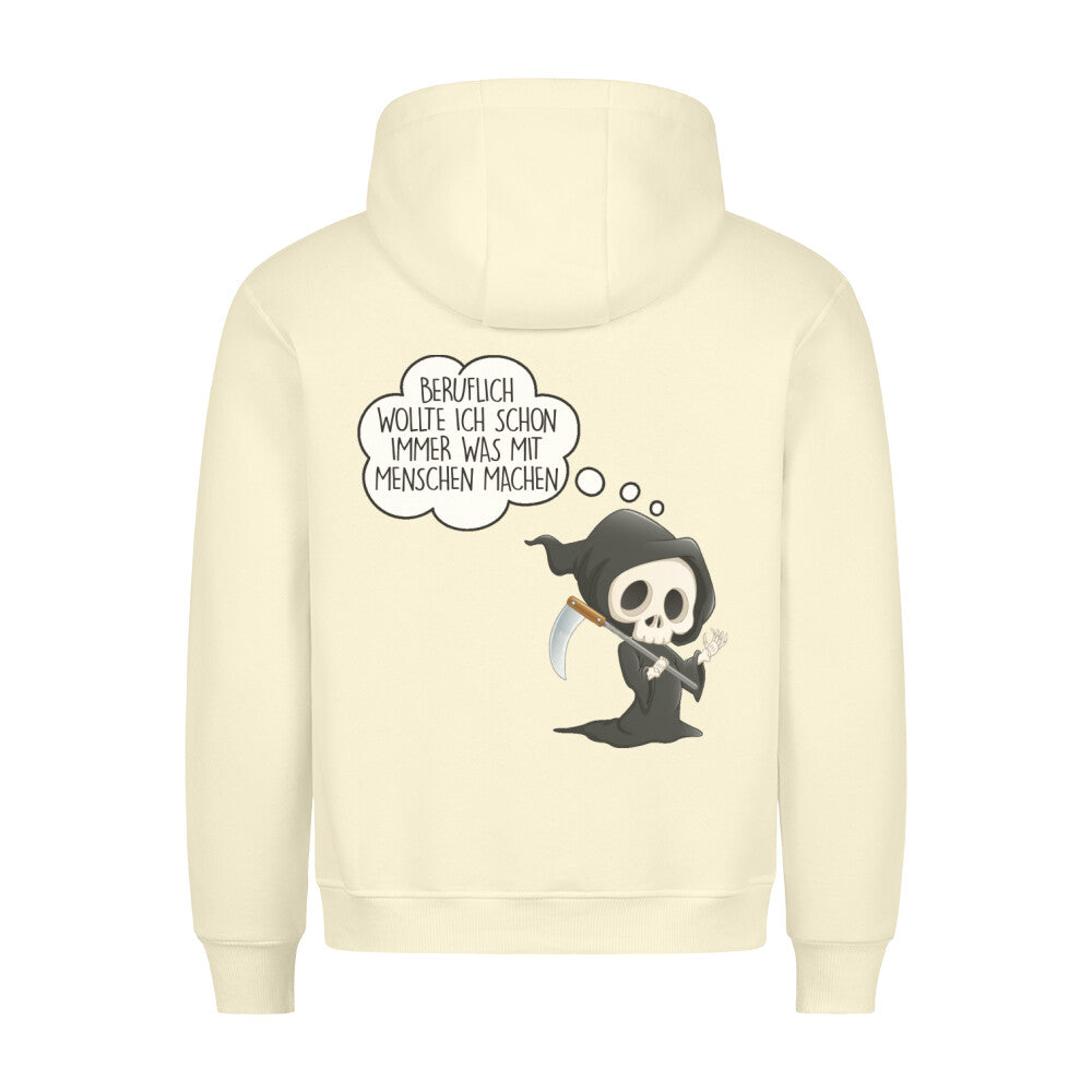 Menschen Sensenmann - Hoodie Unisex Rückendruck
