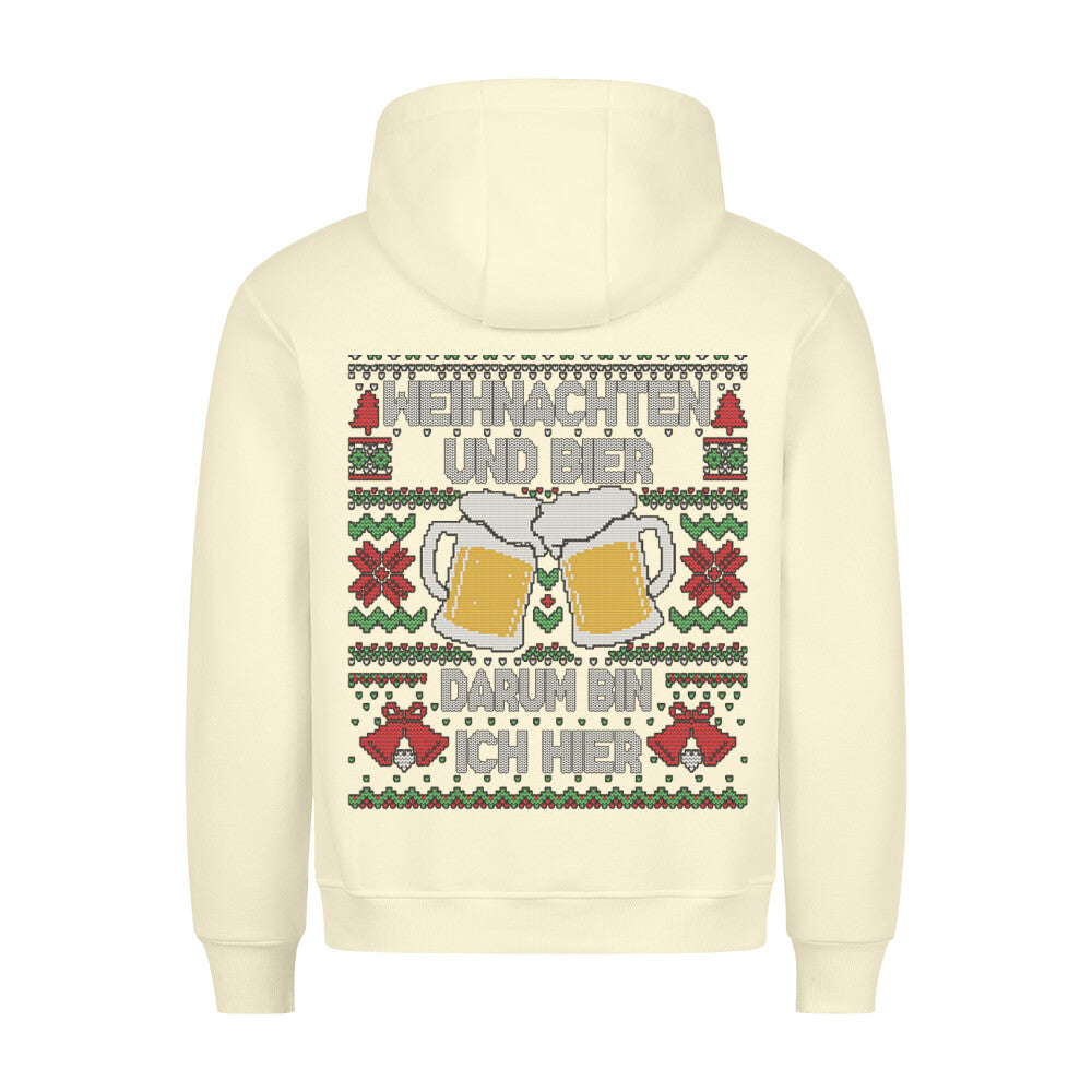 Weihnachten und Bier - Hoodie Unisex Rückendruck