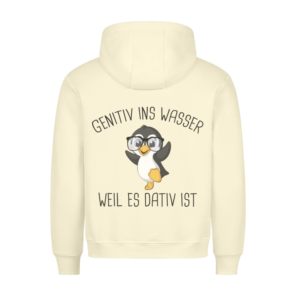 Genitiv Pinguin - Hoodie Unisex Rückendruck