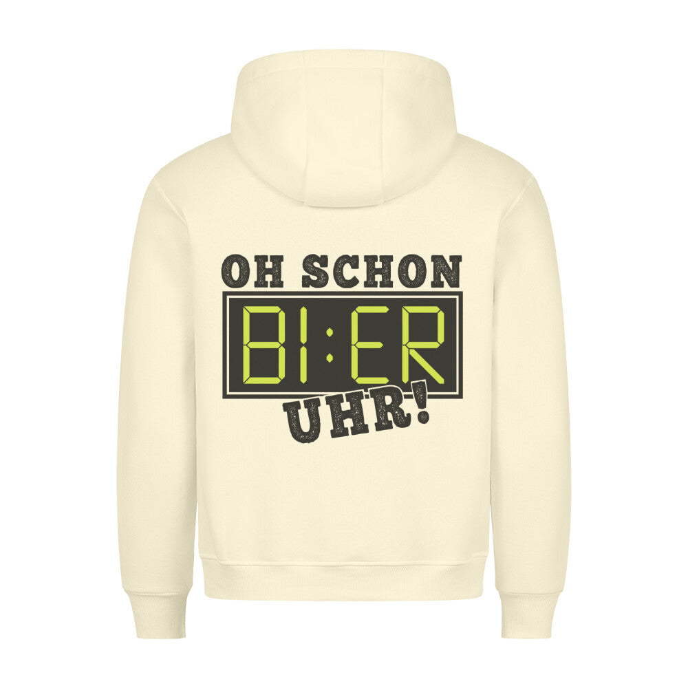 Bier Uhr - Hoodie Unisex Rückendruck