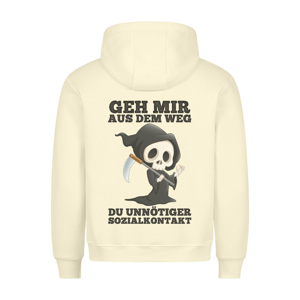 Sozialkontakt Sensenmann - Hoodie Unisex Rückendruck