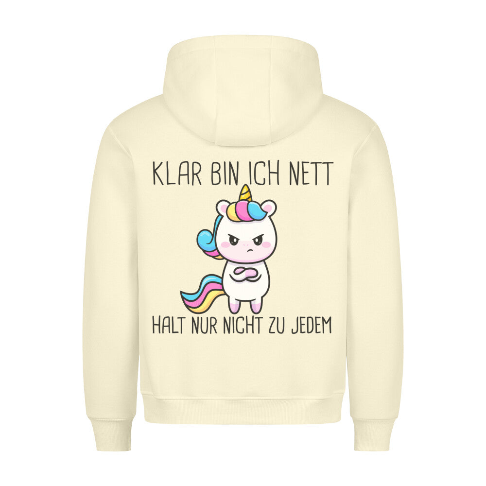 Klar bin ich nett Hoodie - Hoodie Unisex Rückendruck