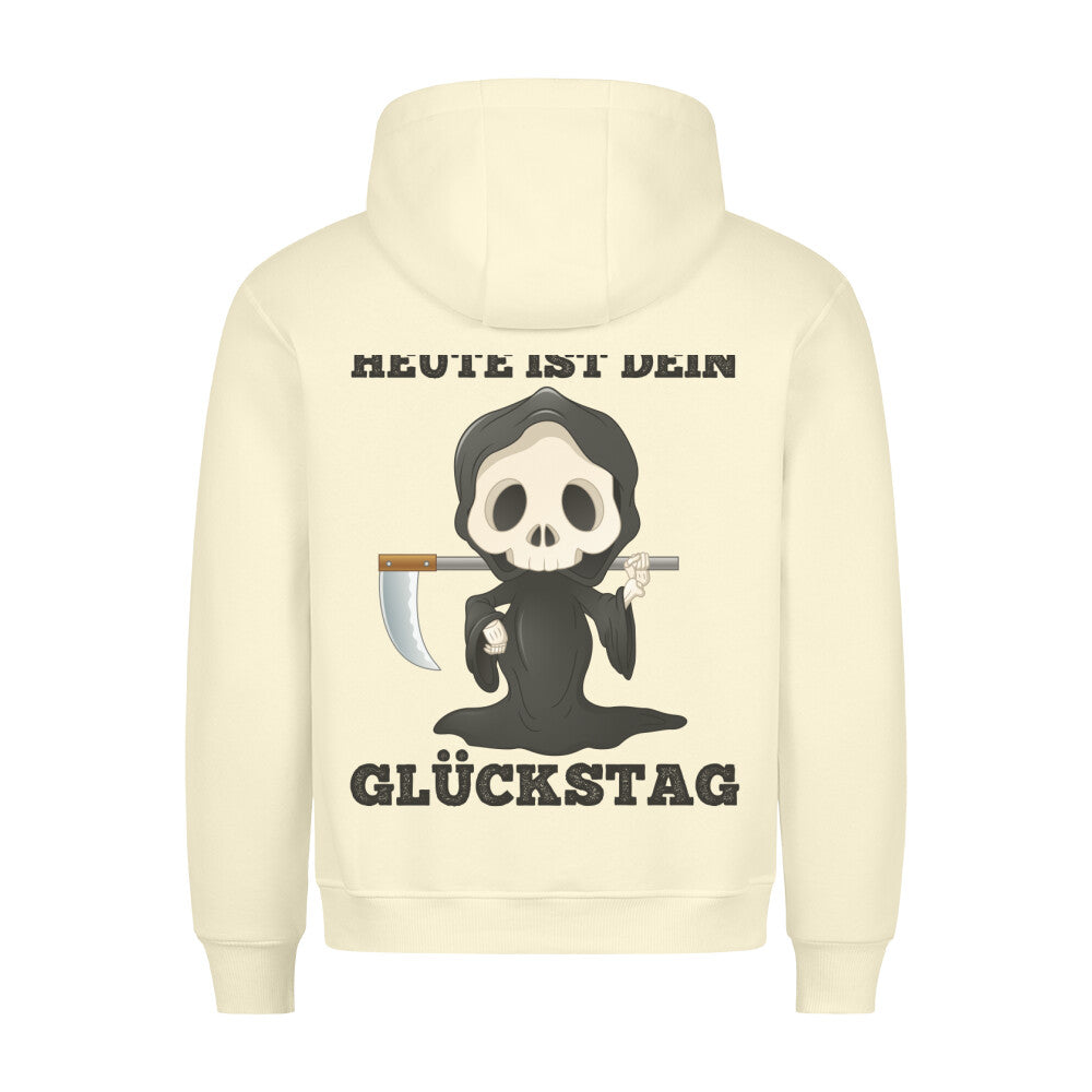 Glückstag Sensenmann - Hoodie Unisex Rückendruck